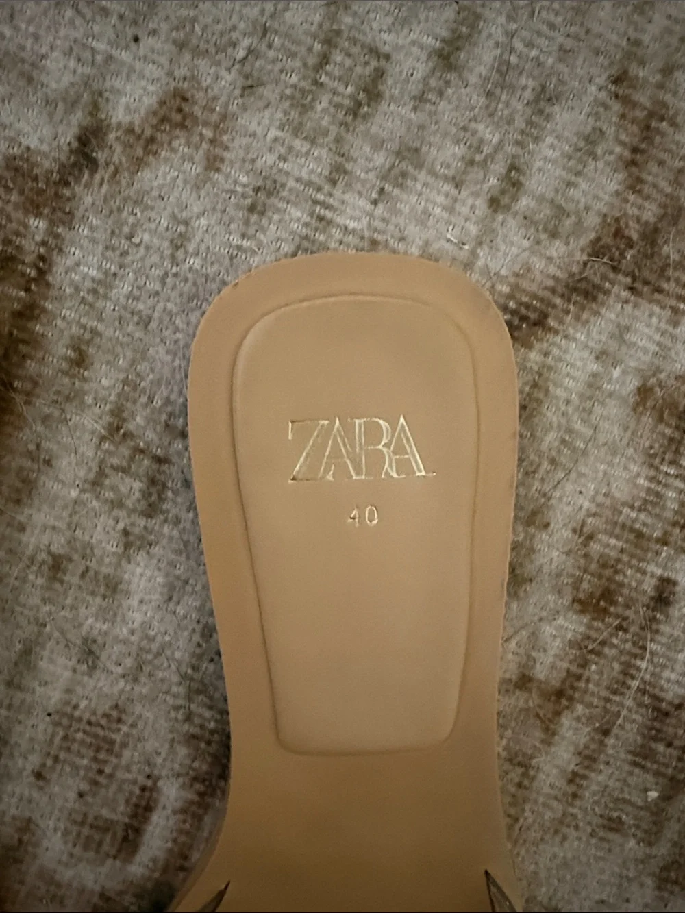 Zara Nude Footbed Clear Strap Sandals with Gold Studs - Picture 2 of 3